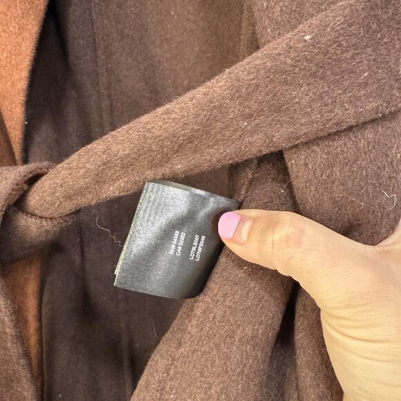 Tahari Coat Womens Medium Wool Blend Wrap Belted Collar Pockets Fall Jacket - Picture 8 of 10